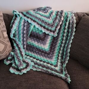Hand crochet afghan blanket